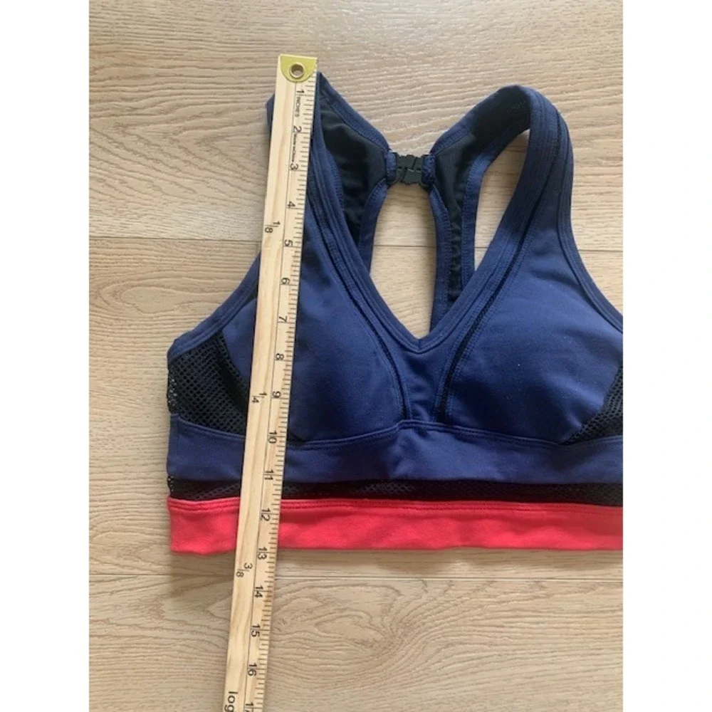 Vita Atletica Womens Navy Blue Red Mesh Racerback Sports Bra Size Small